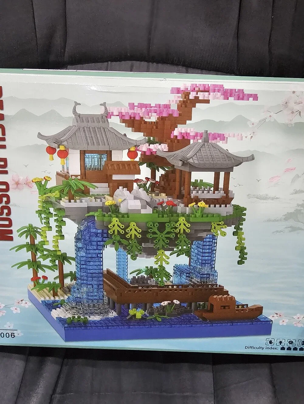 Mini Block Building Block Toys Micro Peach Blossom Pool Waterfall Scene L👀K NIB